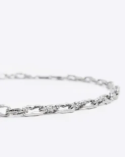 River Island Silver colour oval chain link necklace Grey Best