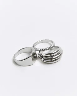 River Island Silver colour ring multipack Grey Best