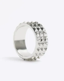 River Island Silver colour spike ring Grey Best