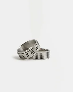 River Island Silver Colour stainless steel Rings Multipack Grey Fashion