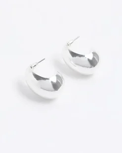 River Island Silver Domed Stud Earrings Grey Outlet