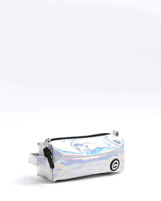River Island Silver hype holographic pencil case Grey Best