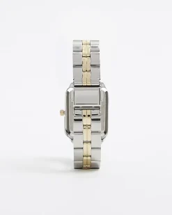 River Island Silver rectangle face watch White Fashion