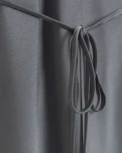 River Island Silver satin frill trim slip midi dress Grey Clearance