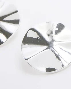 River Island Silver Sculpted Stud Earrings Grey Best