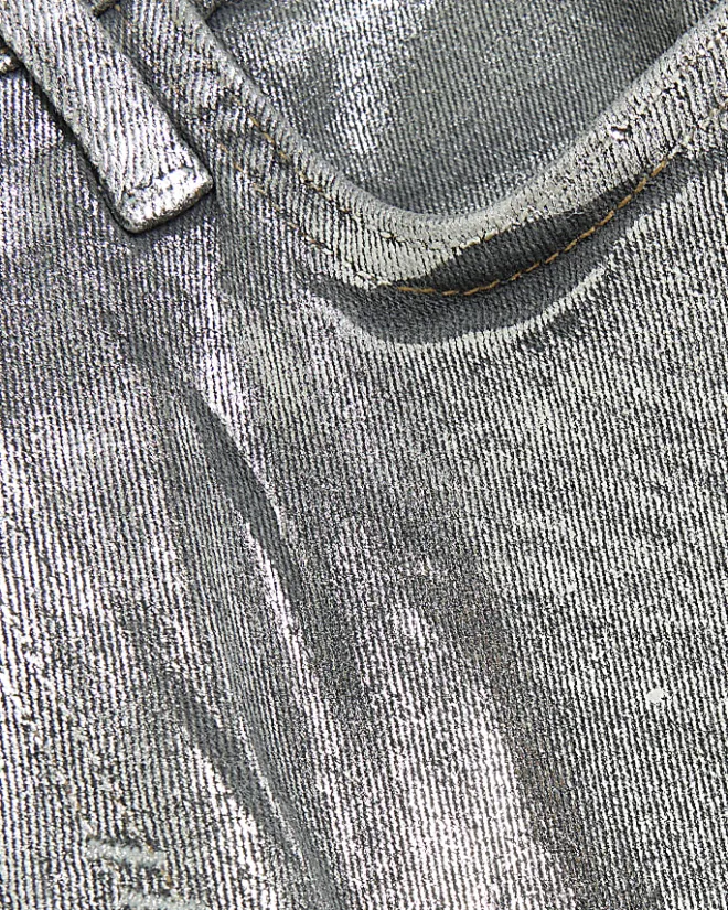 River Island Silver slim straight coated jeans Grey Sale