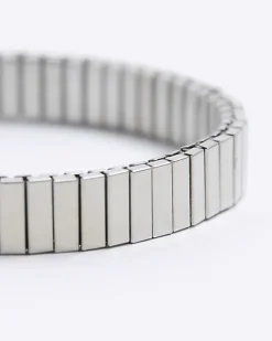 River Island Silver steel watch strap bracelet Grey Hot