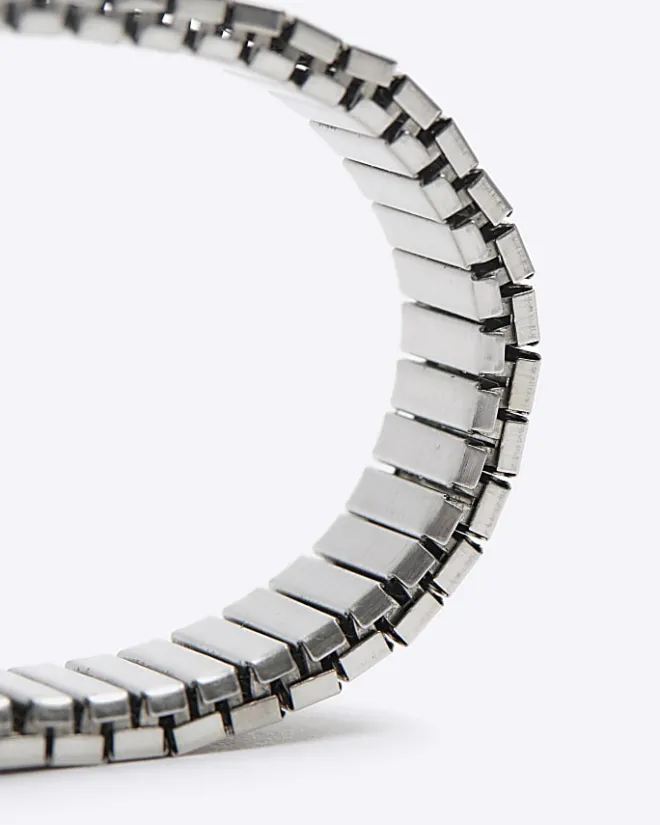 River Island Silver steel watch strap bracelet Grey Hot