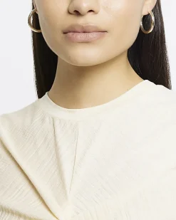 River Island Silver textured hoop earrings Grey Fashion