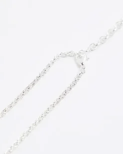 River Island Silver Twisted Chain Necklace Grey Hot