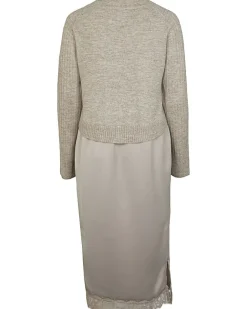 River Island Stone 2 in 1 maternity midi dress Cream New