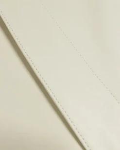 River Island Stone faux leather straight leg trousers Cream Online