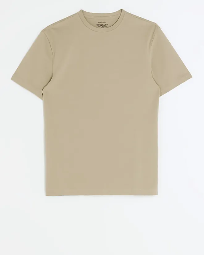 River Island muscle fit t-shirt Stone Sale