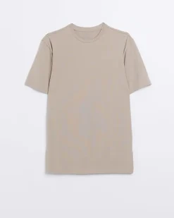River Island muscle fit t-shirt Stone Discount