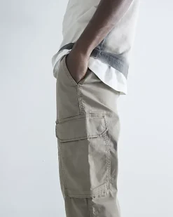 River Island regular fit utility cargo trousers Stone Online