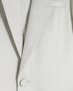 River Island slim fit check suit jacket Stone Online