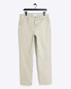 River Island Stone straight fit jeans Grey Discount