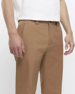 River Island Stone tapered fit smart trousers Grey Best