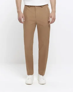 River Island Stone tapered fit smart trousers Grey Best