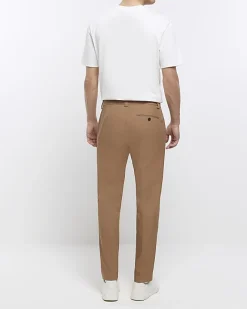 River Island Stone tapered fit smart trousers Grey Best