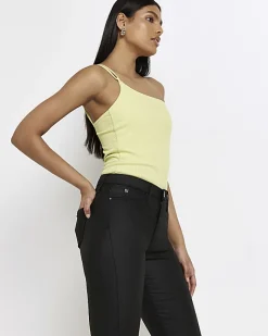 River Island Tall mid rise super skinny jeggings Black Outlet