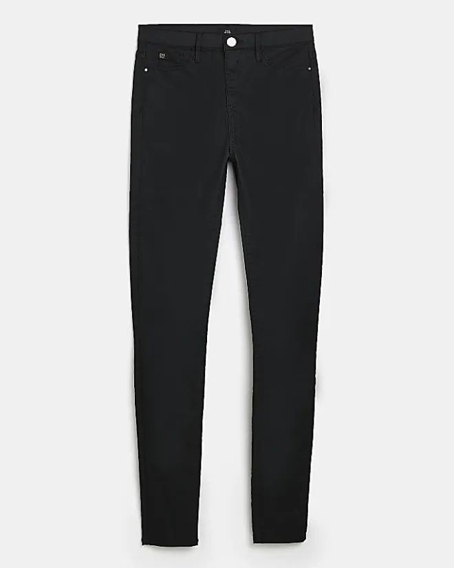 River Island Tall mid rise super skinny jeggings Black Outlet