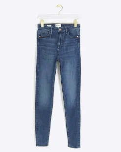 River Island Tall bum sculpt skinny jeans Blue Fashion