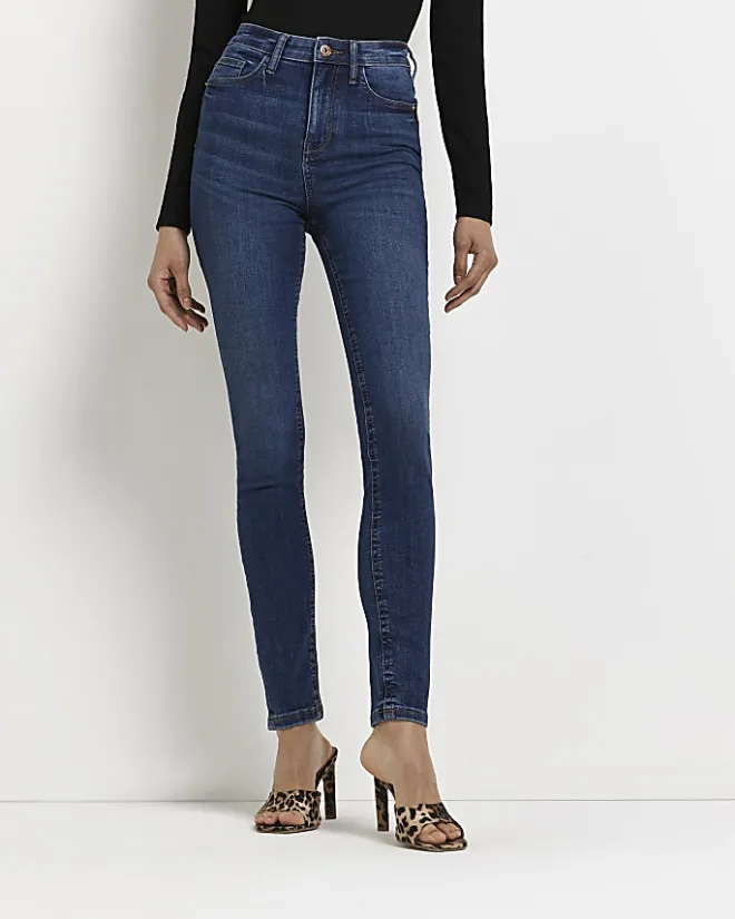 River Island Tall bum sculpt skinny jeans Blue Fashion