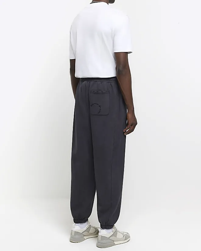 River Island Washed oversized fit joggers Black Sale