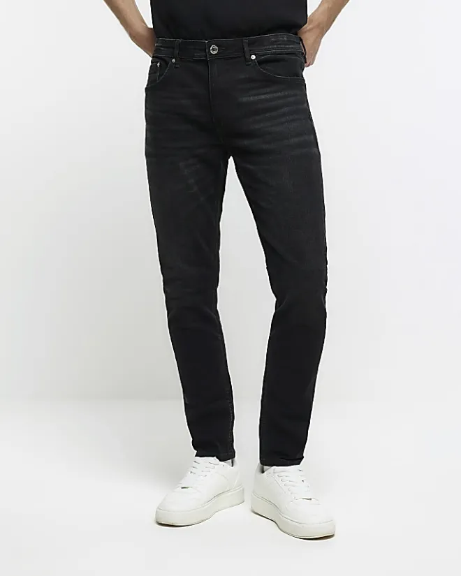 River Island Washed skinny fit jeans Black Sale