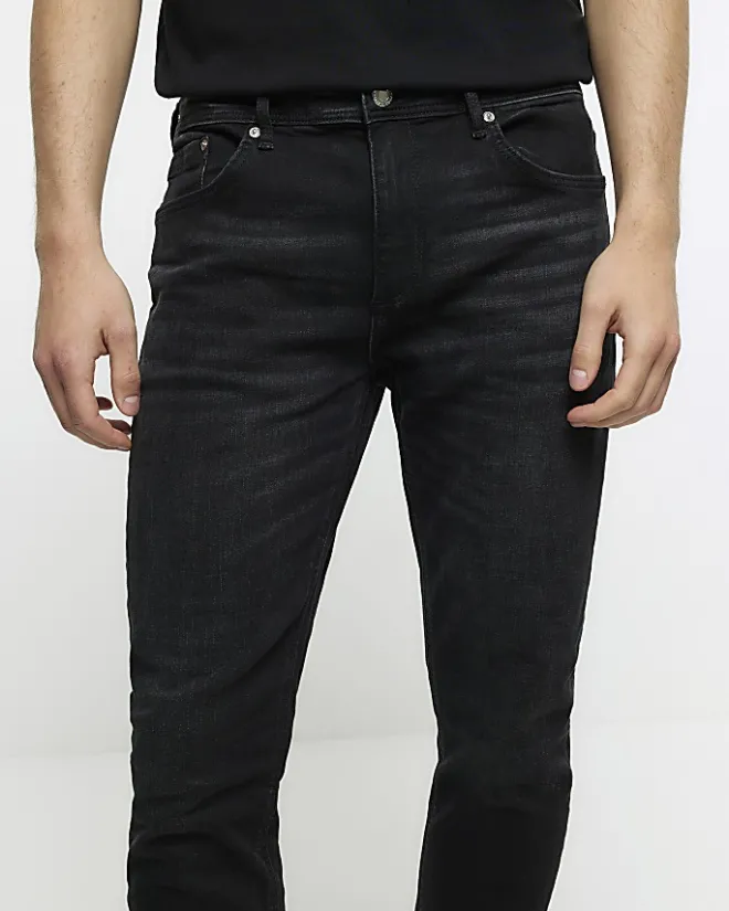 River Island Washed skinny fit jeans Black Sale