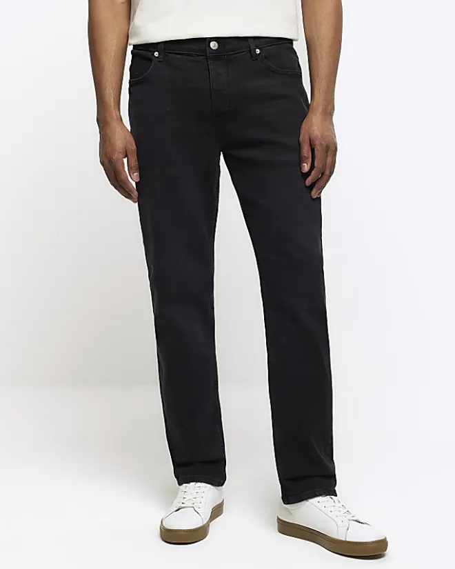 River Island Washed slim fit jeans Black Fashion