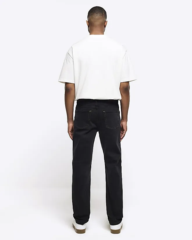 River Island Washed slim fit jeans Black Fashion
