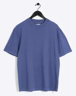 River Island Washed RI studio regular fit t-shirt Blue New