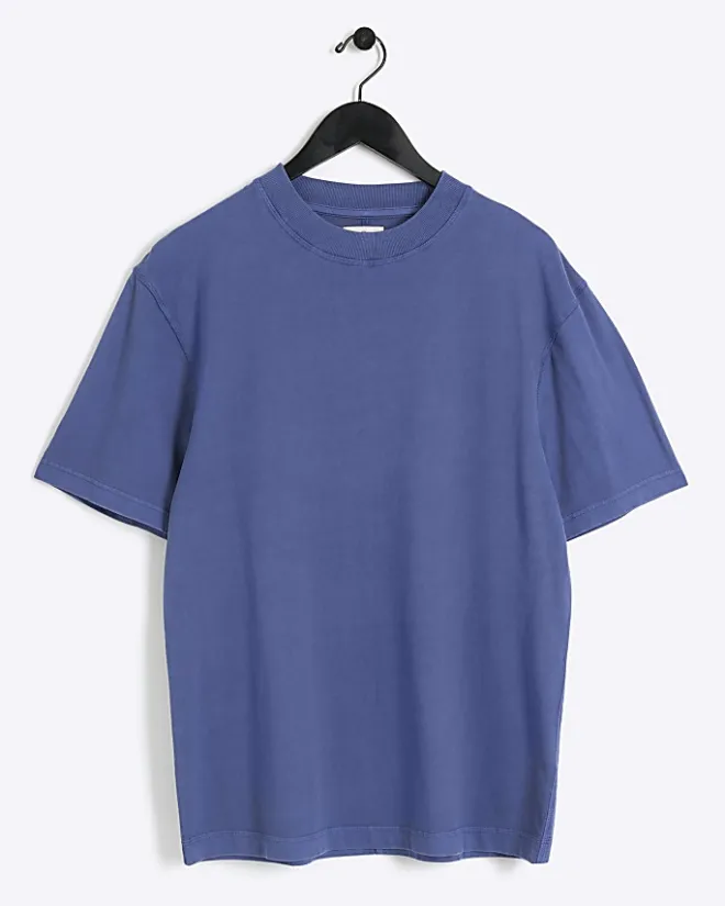 River Island Washed RI studio regular fit t-shirt Blue New