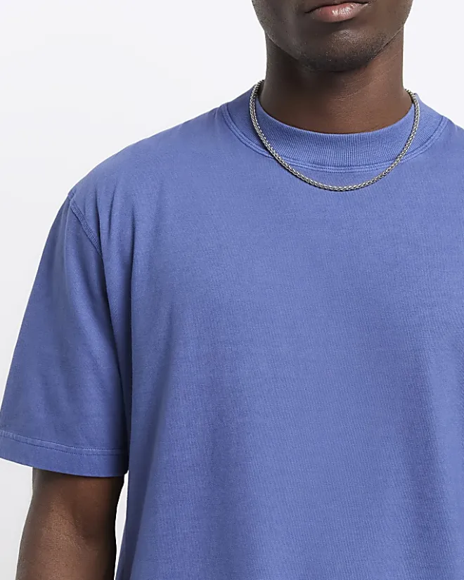 River Island Washed RI studio regular fit t-shirt Blue New