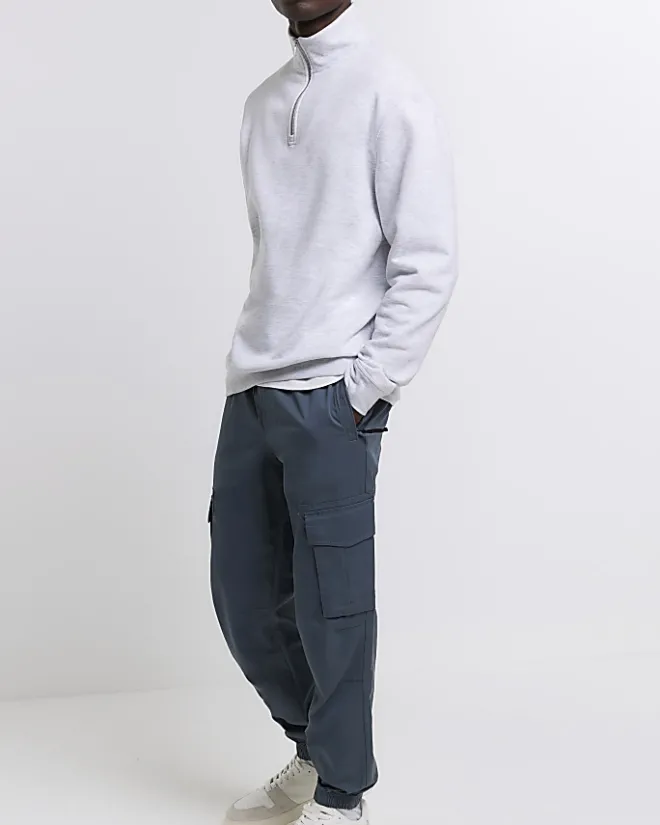 River Island Washed regular fit cargo joggers Green Outlet