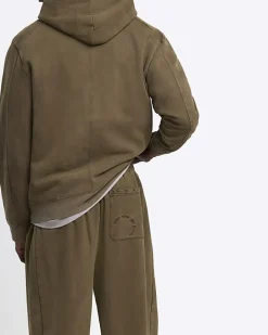 River Island Washed oversized fit joggers Khaki Clearance