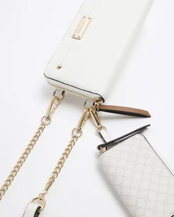 River Island 2 in 1 monogram purse White Best