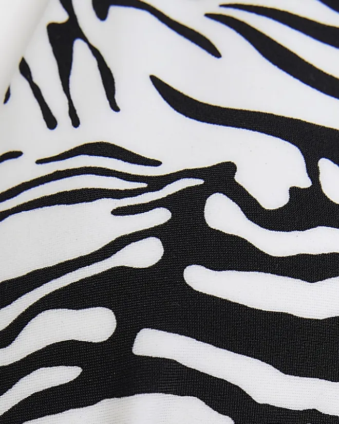 River Island animal print bikini top White Discount