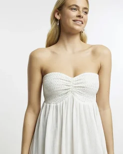 River Island beach bandeau split maxi dress White Best
