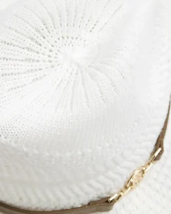 River Island Crochet Fedora Hat White Online