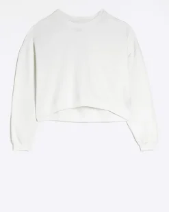 River Island crop plain sweatshirt White Hot