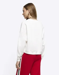 River Island crop plain sweatshirt White Hot