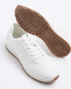 River Island embossed trainers White Hot