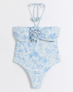 River Island floral corsage swimsuit White Best