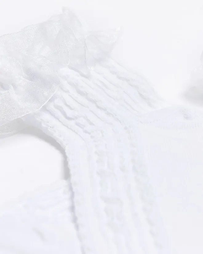 River Island frill ankle socks White New