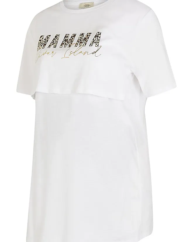 River Island graphic nursing t-shirt White New
