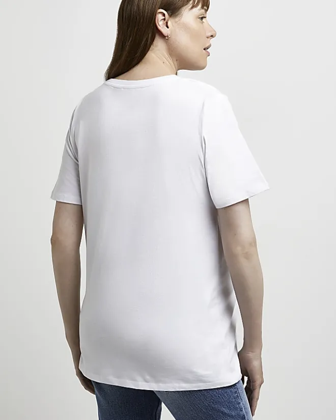 River Island graphic nursing t-shirt White New
