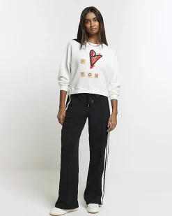 River Island heart sweatshirt White Discount